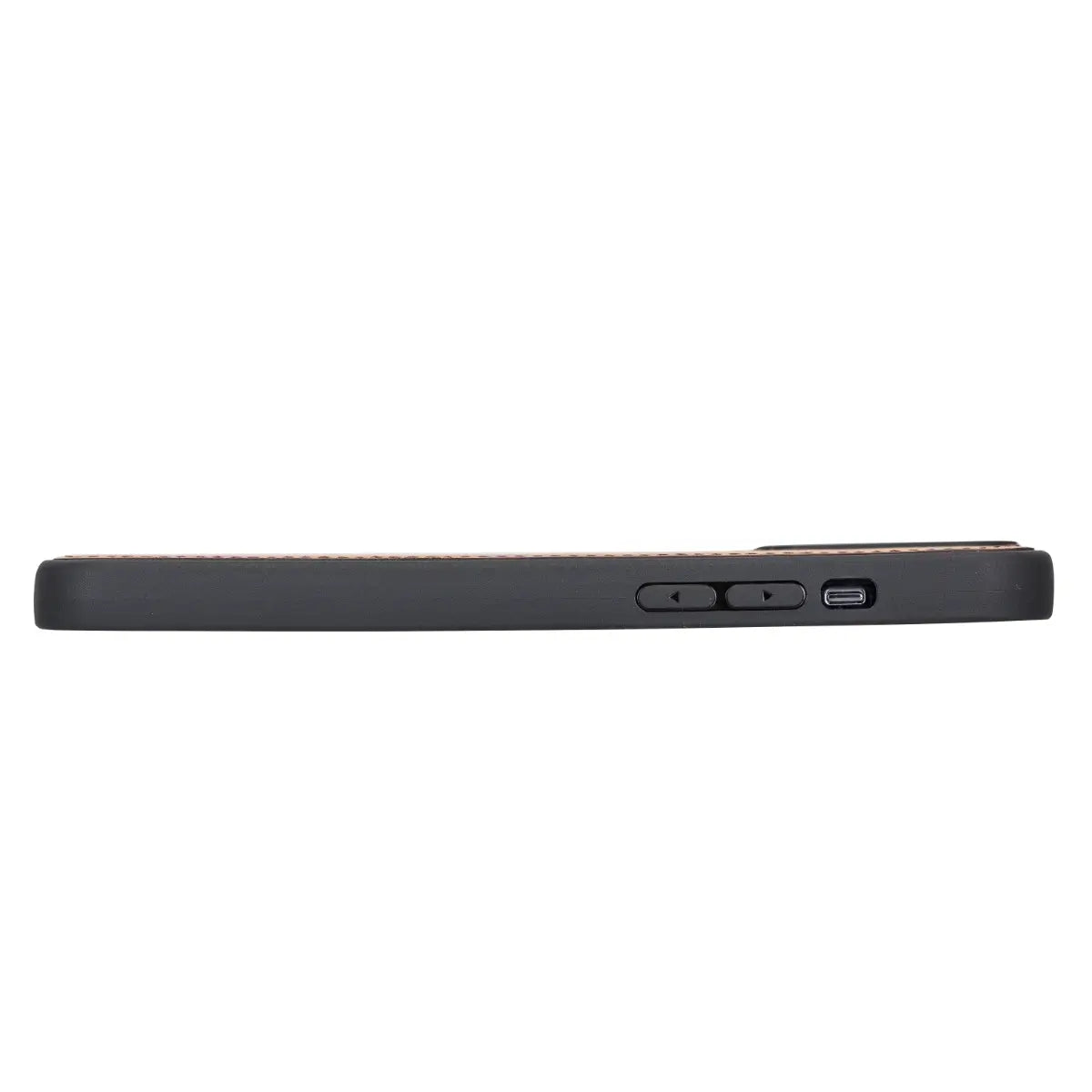 Antic Braune Leder-Snap-On-Cover-Hülle für iPhone 13 Pro Max (6,7") 