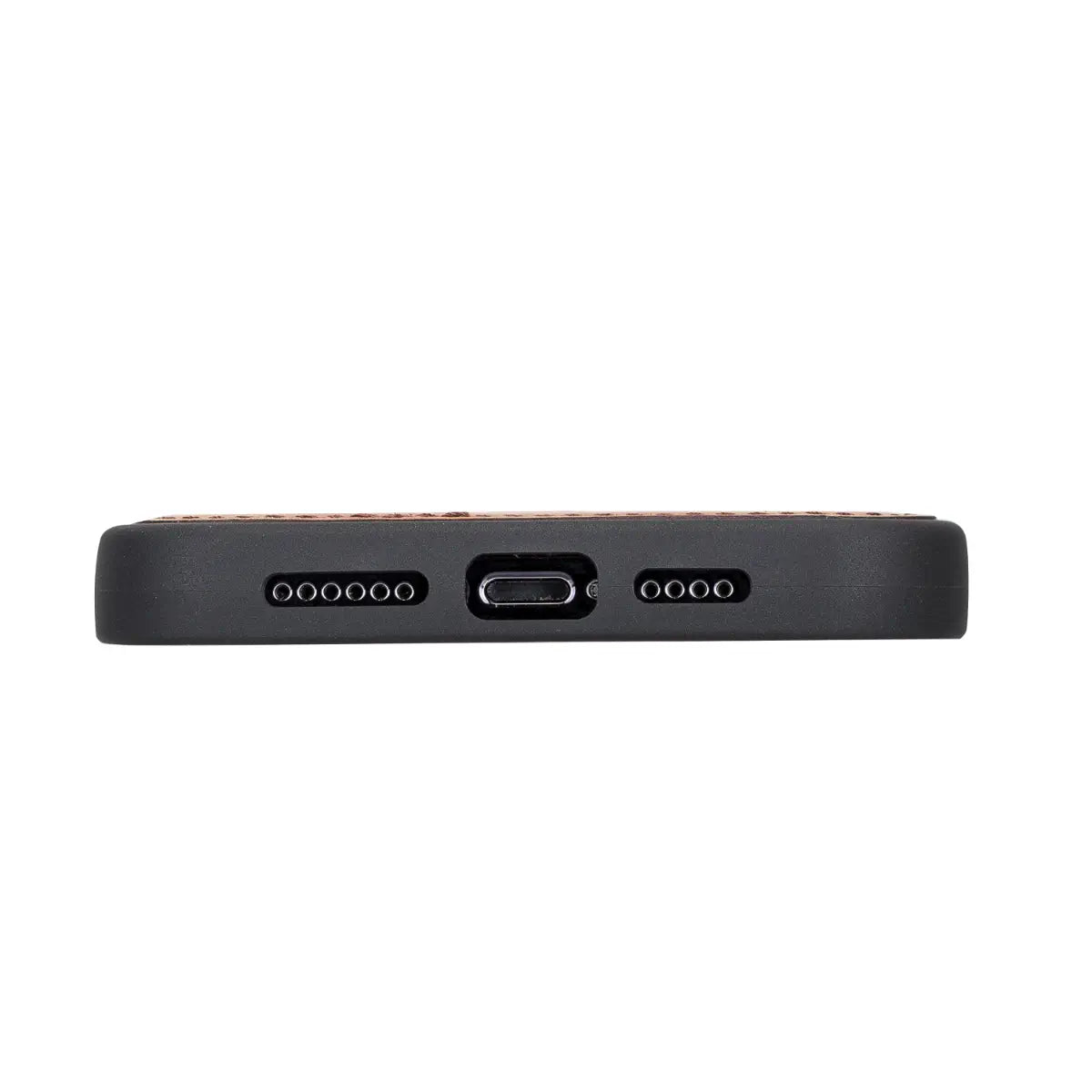 Antic Braune Leder-Snap-On-Cover-Hülle für iPhone 13 Pro Max (6,7") 