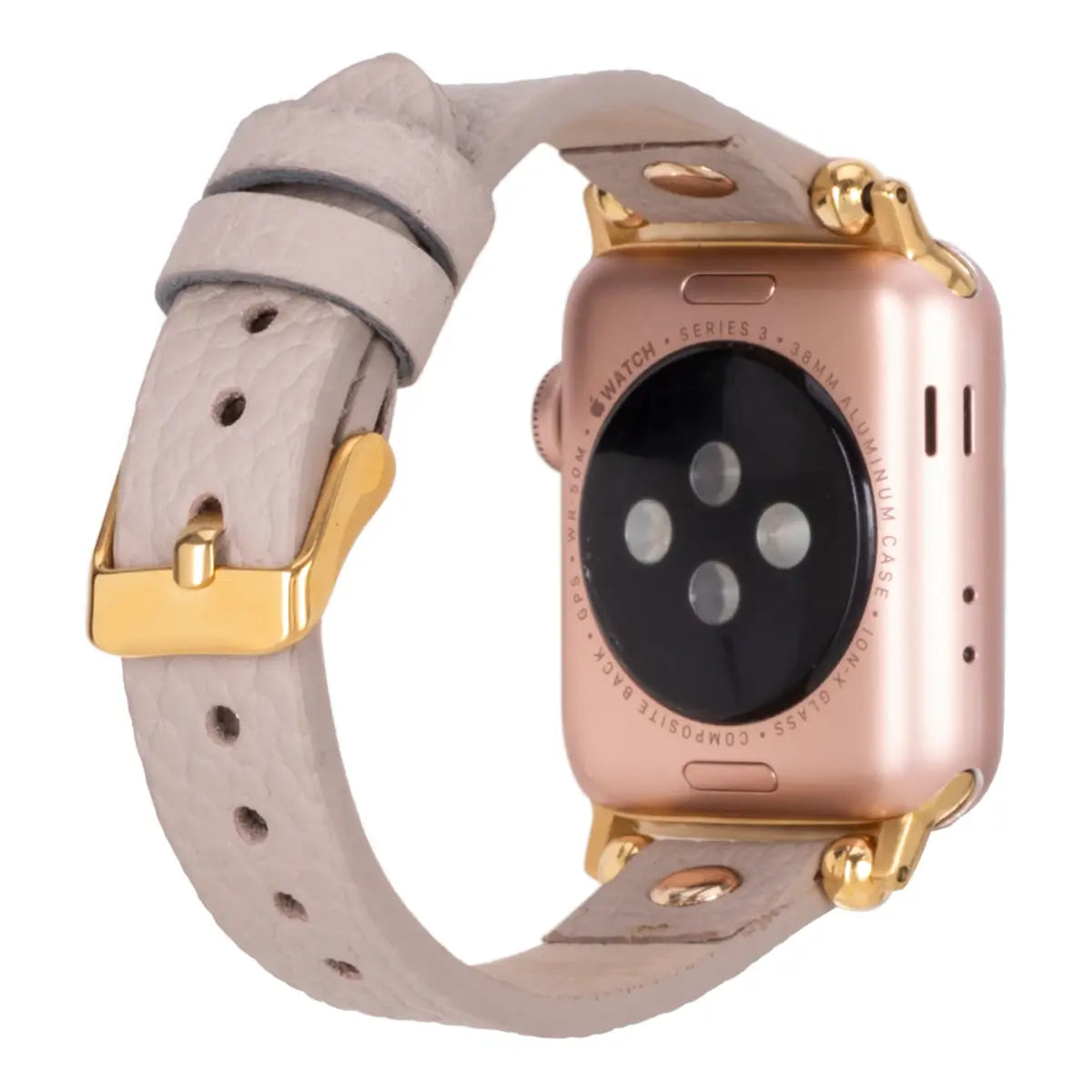 Beige Leather Ultra Slim Apple Watch Band