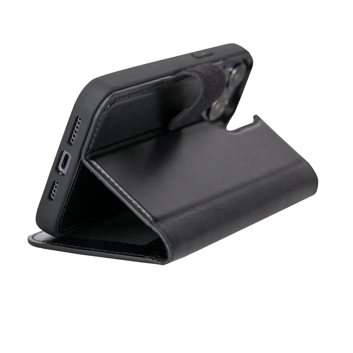 Black Leather Magnetic Case for iPhone 13 Pro Max