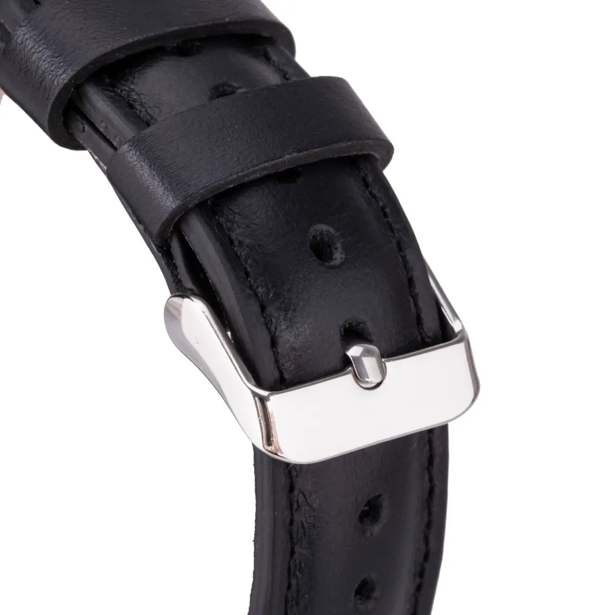 Black Leather Rally Apple Watch Band