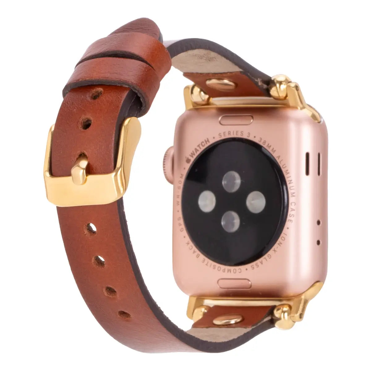 Burnished Brown Leather Ultra Slim Apple Watch Band