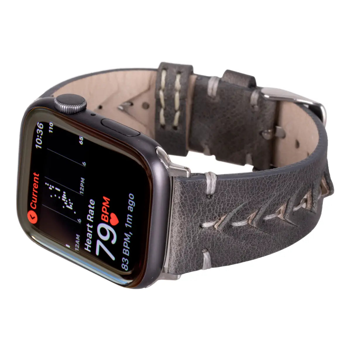 Burnished Gray Leather Sport Apple Watch Band