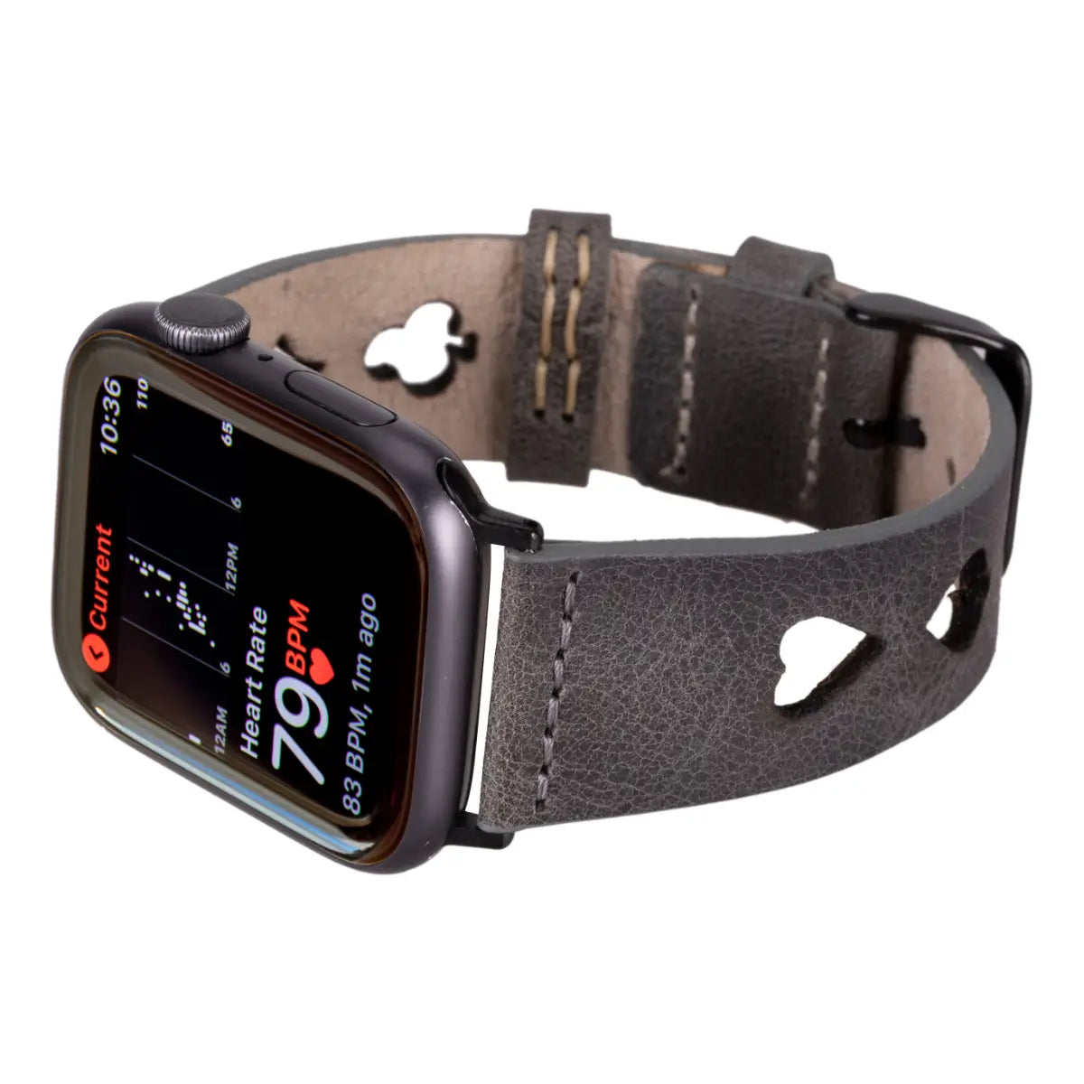 Burnished Gray Leather Sport Apple Watch Band