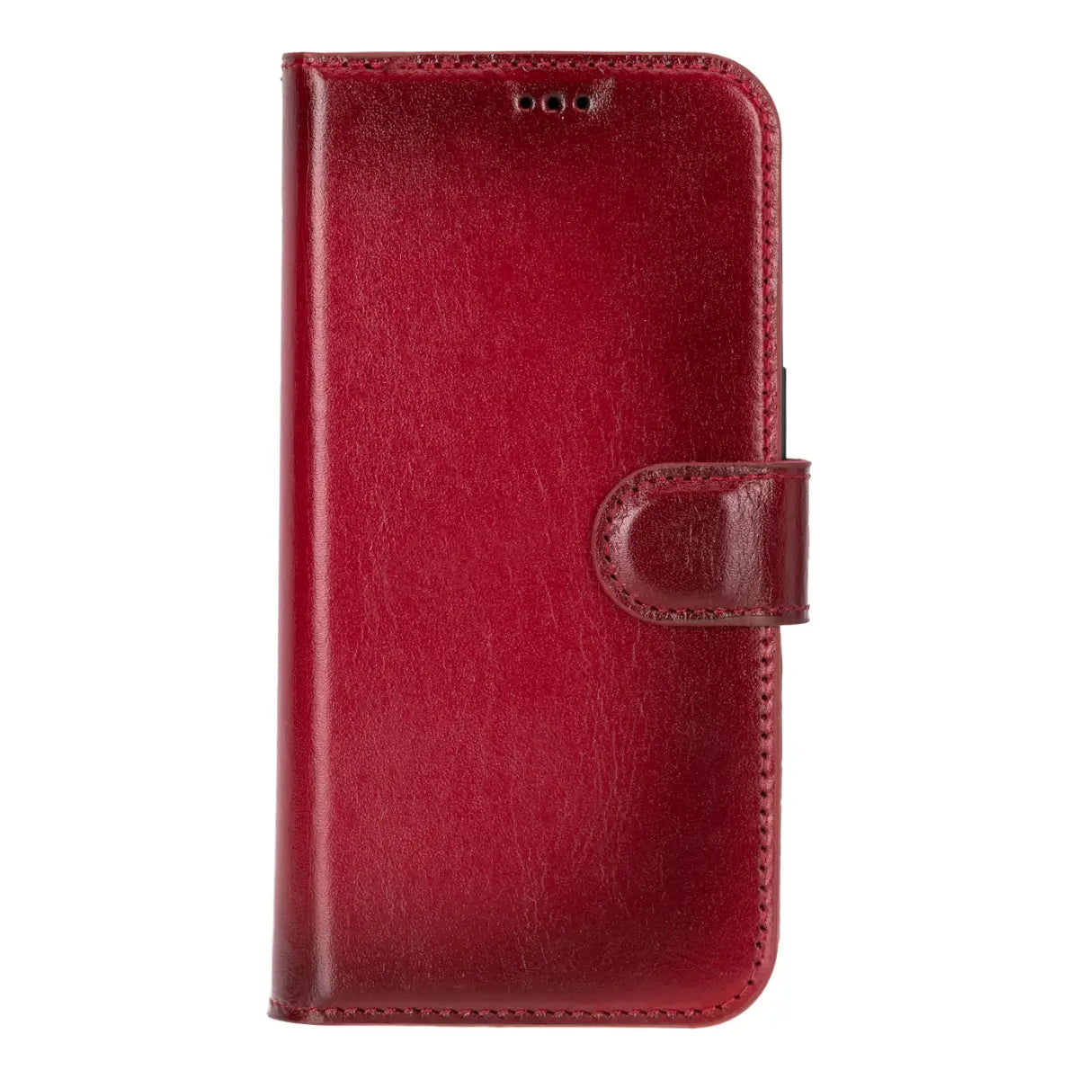 Burnished Red Leather Wallet Case for iPhone 16 Pro