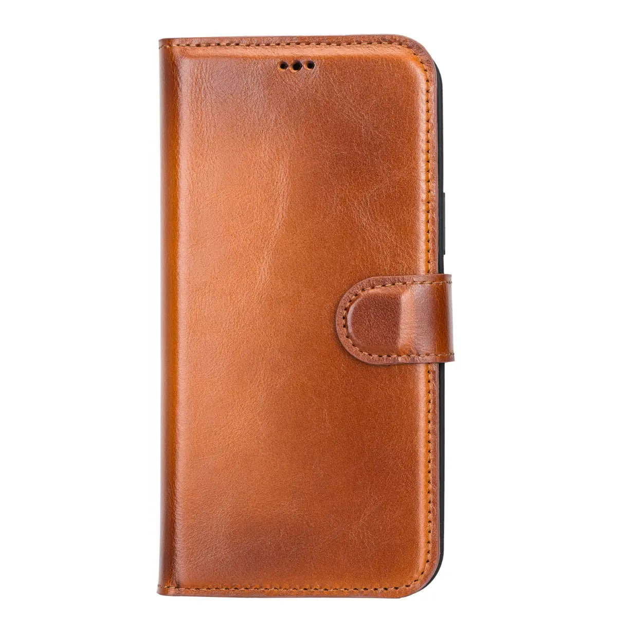 Burnished Tan Leather Wallet Case for iPhone 13 Pro Max