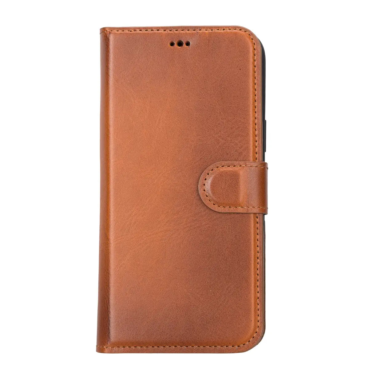 Burnished Tan Leather Wallet Case for iPhone 14 Plus