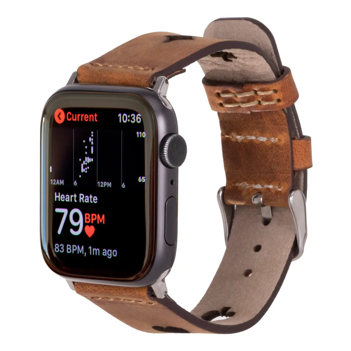 Camel Brown Leather Sport Apple Watch Band