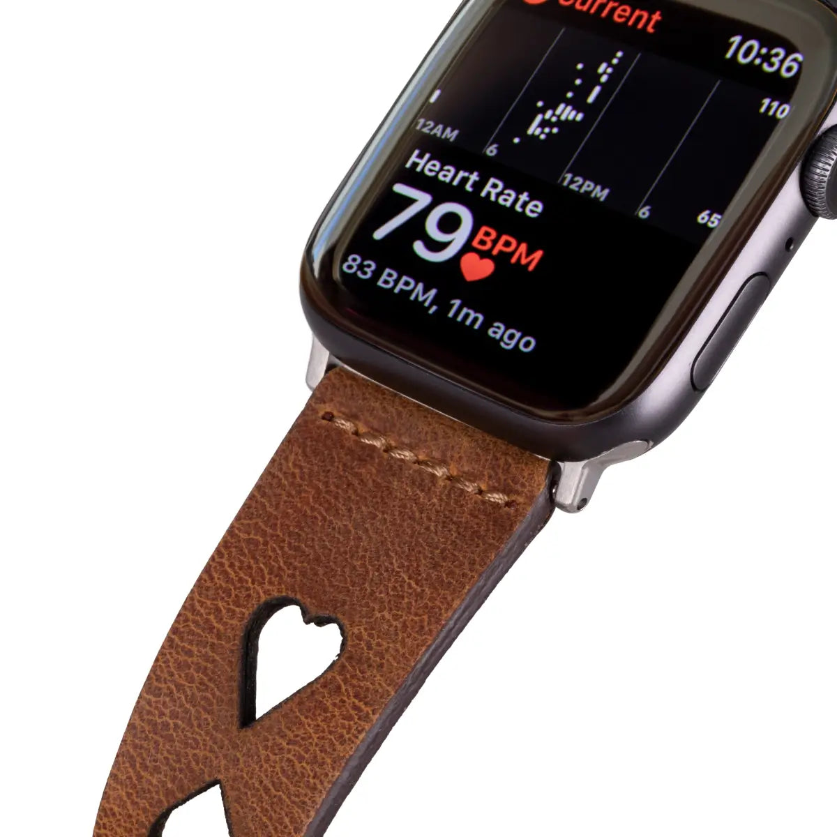 Camel Brown Leather Sport Apple Watch Band