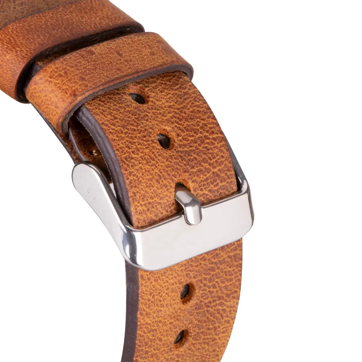 Camel Brown Leather Sport Apple Watch Band