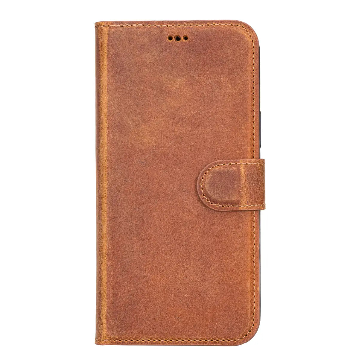 Camel Brown Leather Wallet Case for iPhone 13 Pro Max