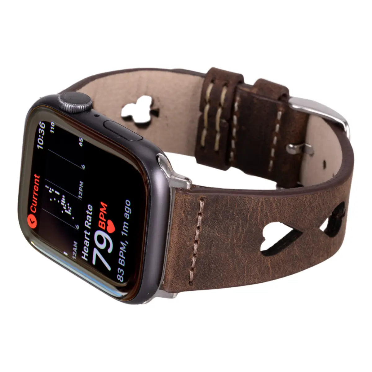 Dark Brown Leather Sport Apple Watch Band