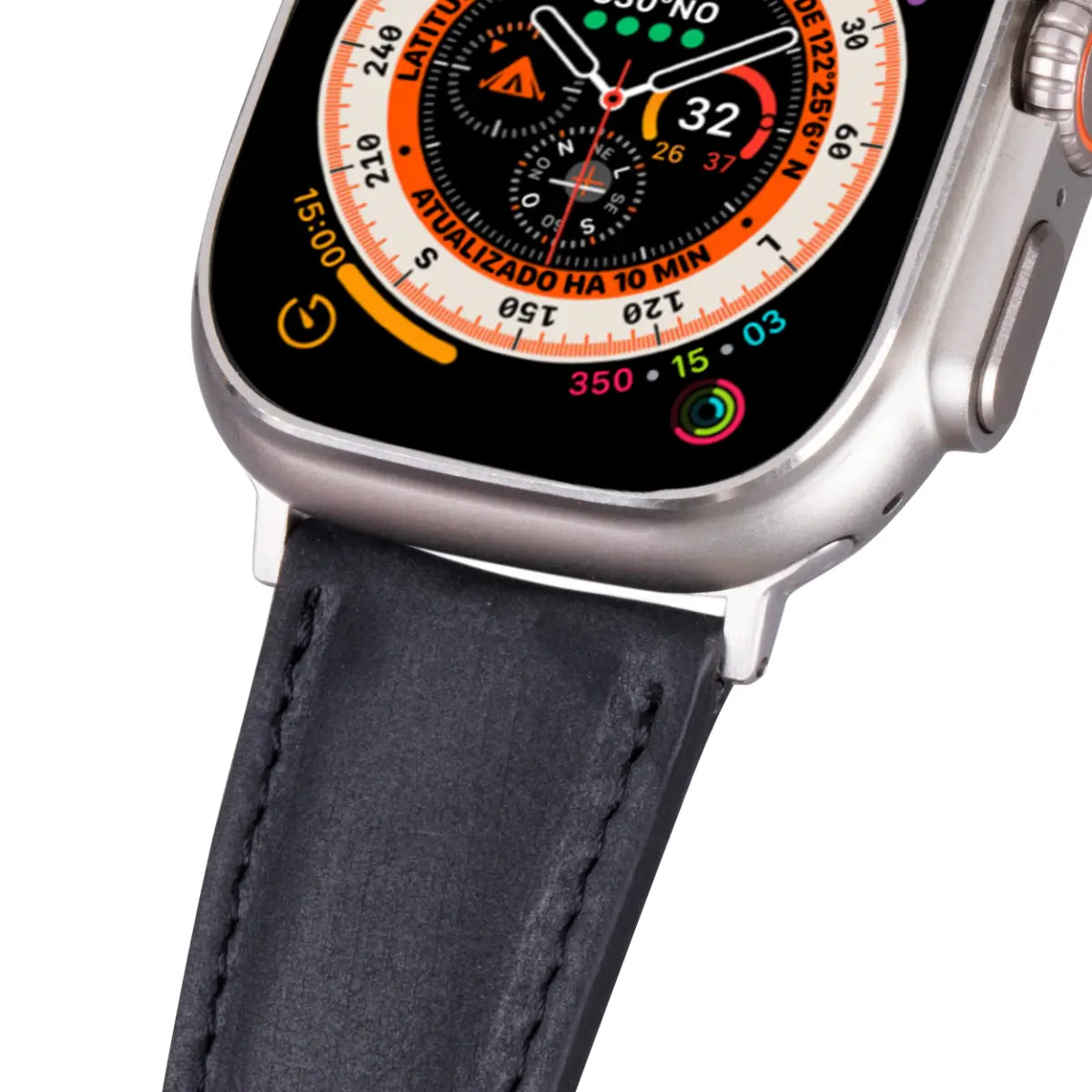 Dark Gray Leather Classic Apple Watch Band