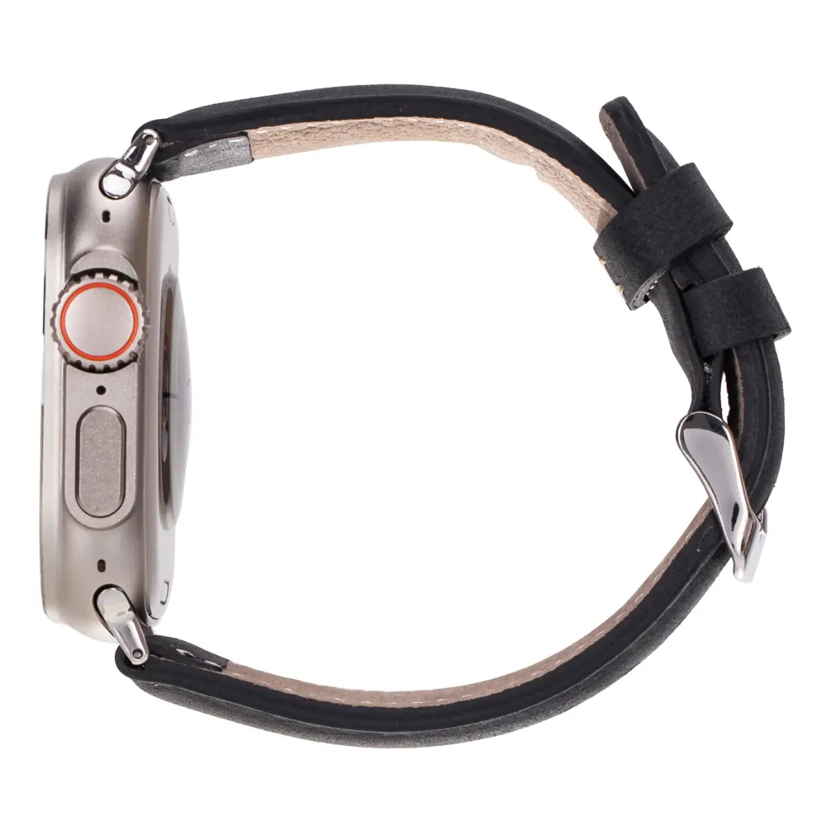 Dark Gray Leather Classic Apple Watch Band