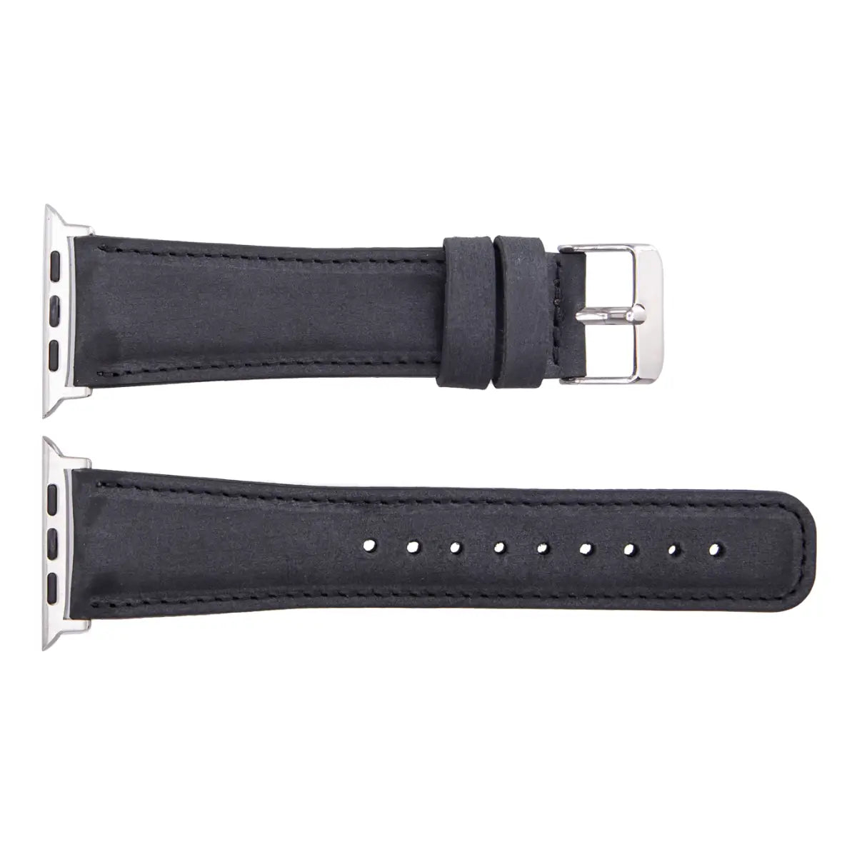 Dark Gray Leather Classic Apple Watch Band