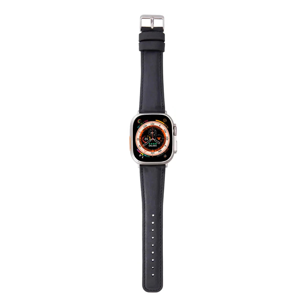 Dark Gray Leather Classic Apple Watch Band