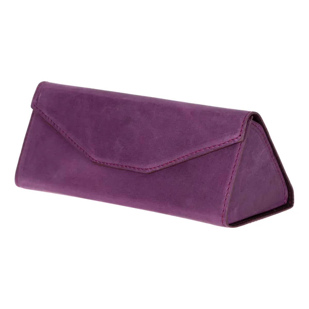 Distressed Purple Leather Glasses Case