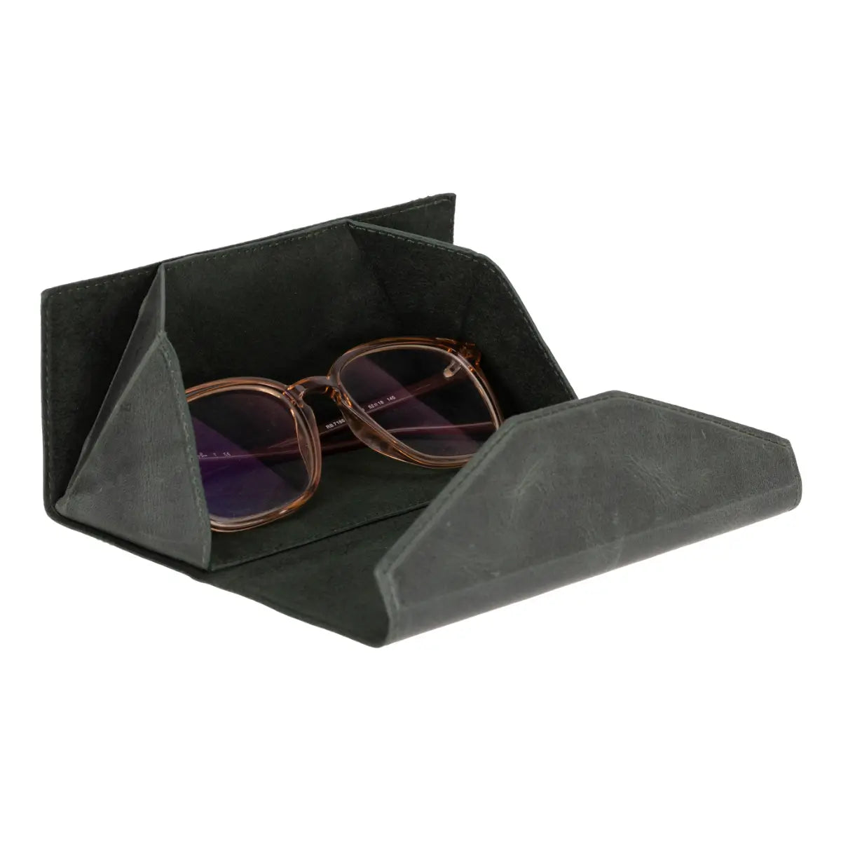 Green Leather Glasses Case