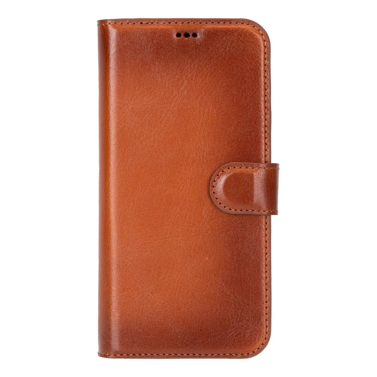 iPhone 17 Pro Max Prestige Wallet Case aus brüniertem hellbraunem Leder 