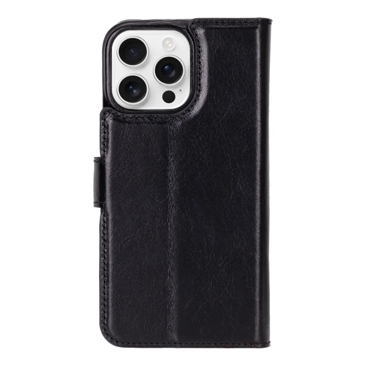 Schwarzes Leder-Portemonnaie-Etui für iPhone 17 Pro Max Prestige 