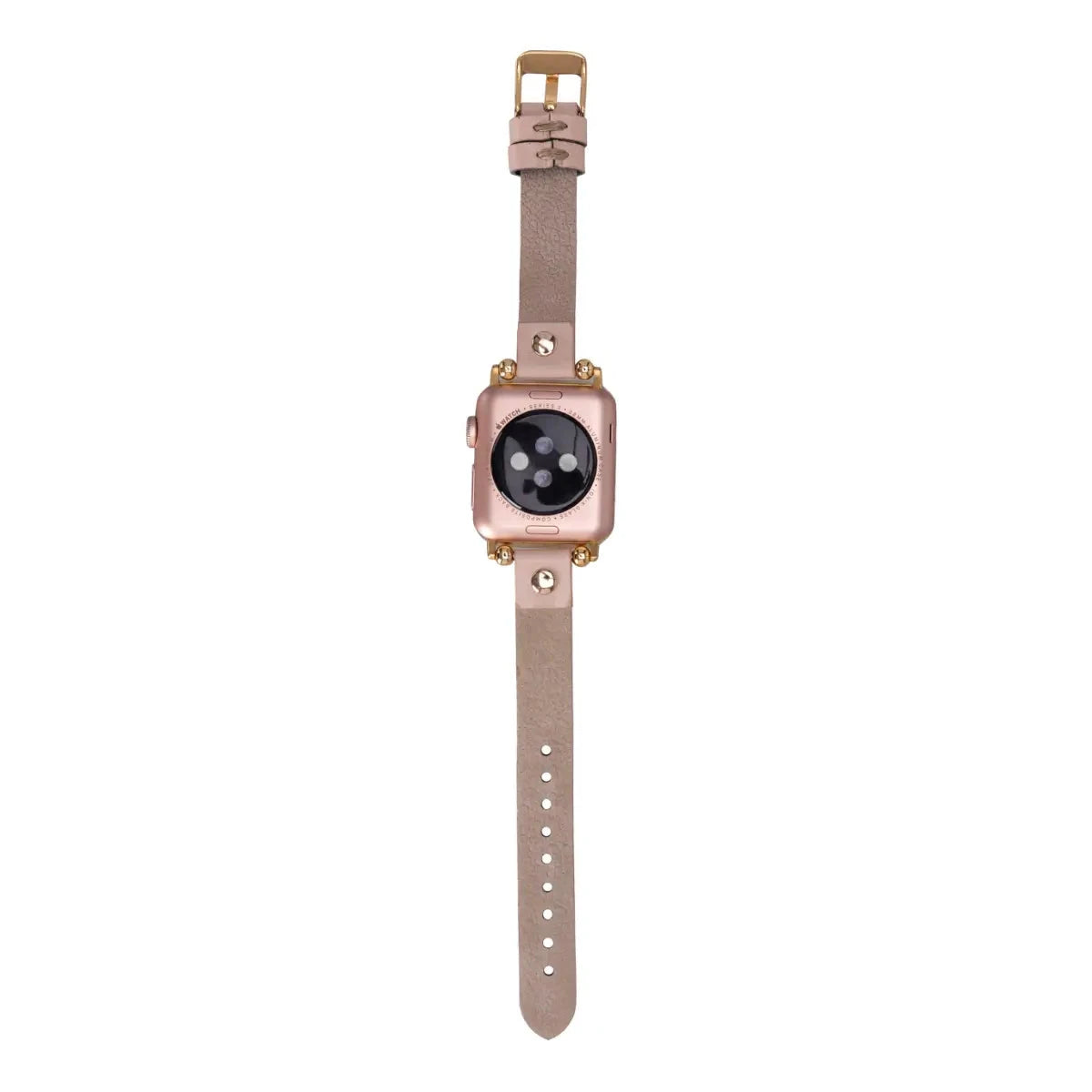 Nude Pink Leather Ultra Slim Apple Watch Band