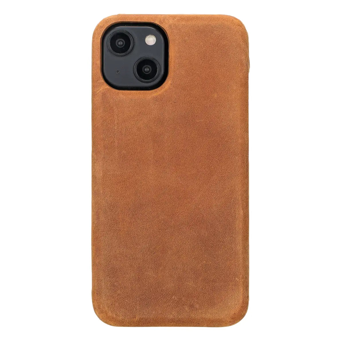 Kamelbraune Leder-Brieftaschenhülle für iPhone 14, Prestige