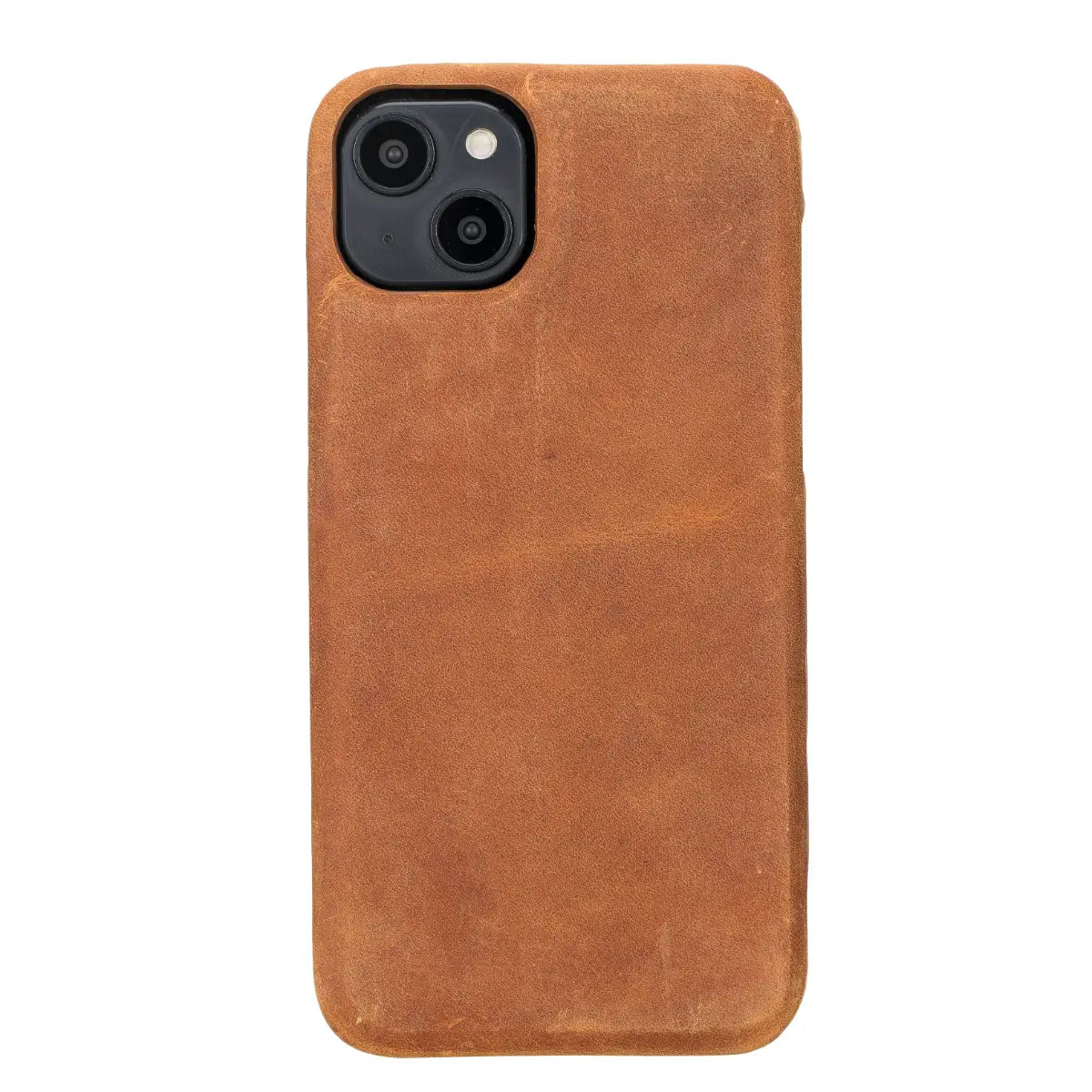 Kamelbraune magnetische Leder-Brieftaschenhülle für iPhone 14 Plus, Prestige
