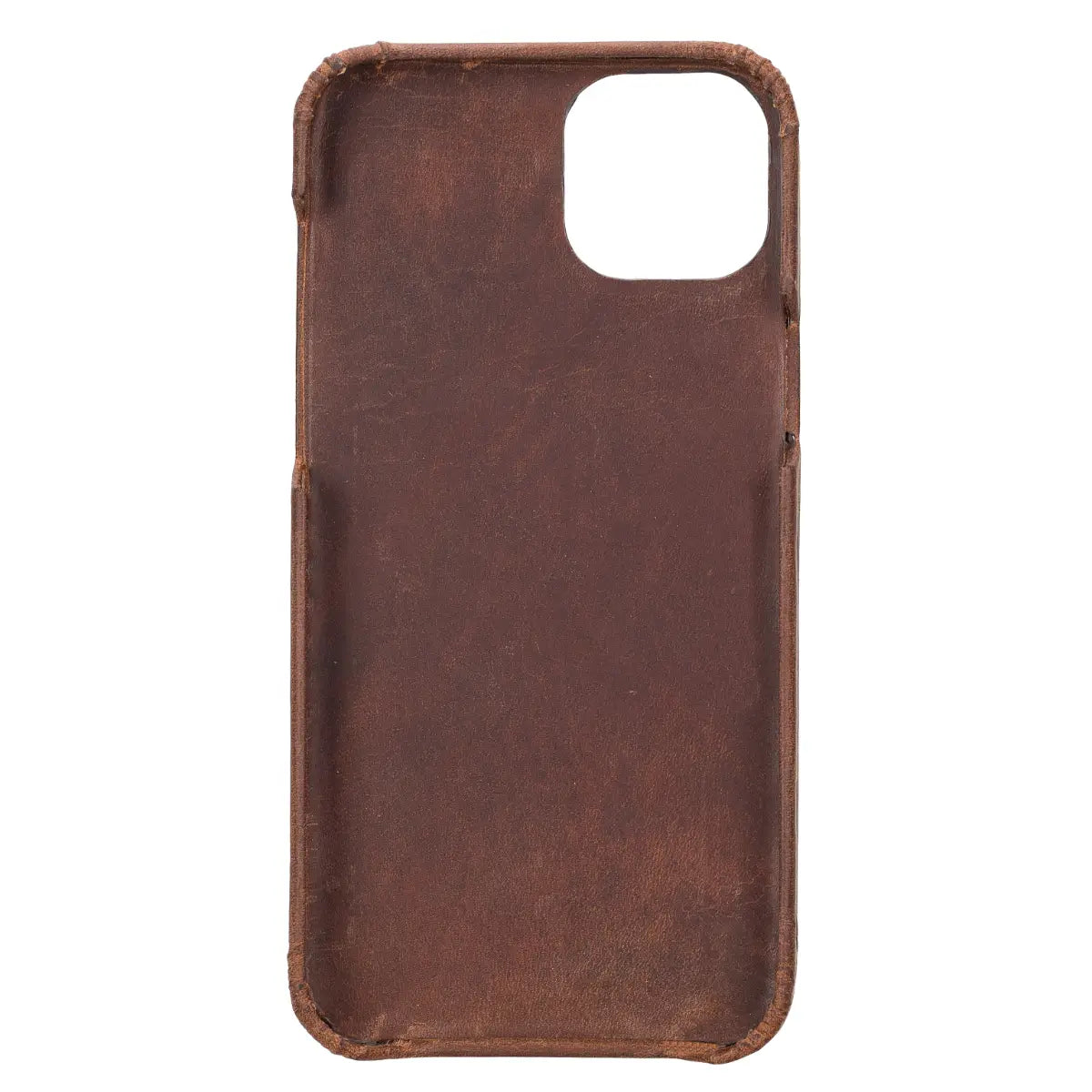 Magnetische Brieftaschenhülle aus braunem Leder im Used-Look für iPhone 14 Plus, Prestige