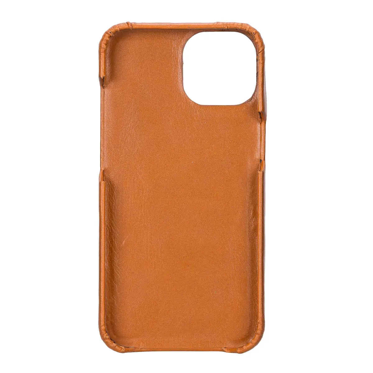 Brieftaschen-Etui aus brüniertem hellbraunem Leder für iPhone 14, Prestige