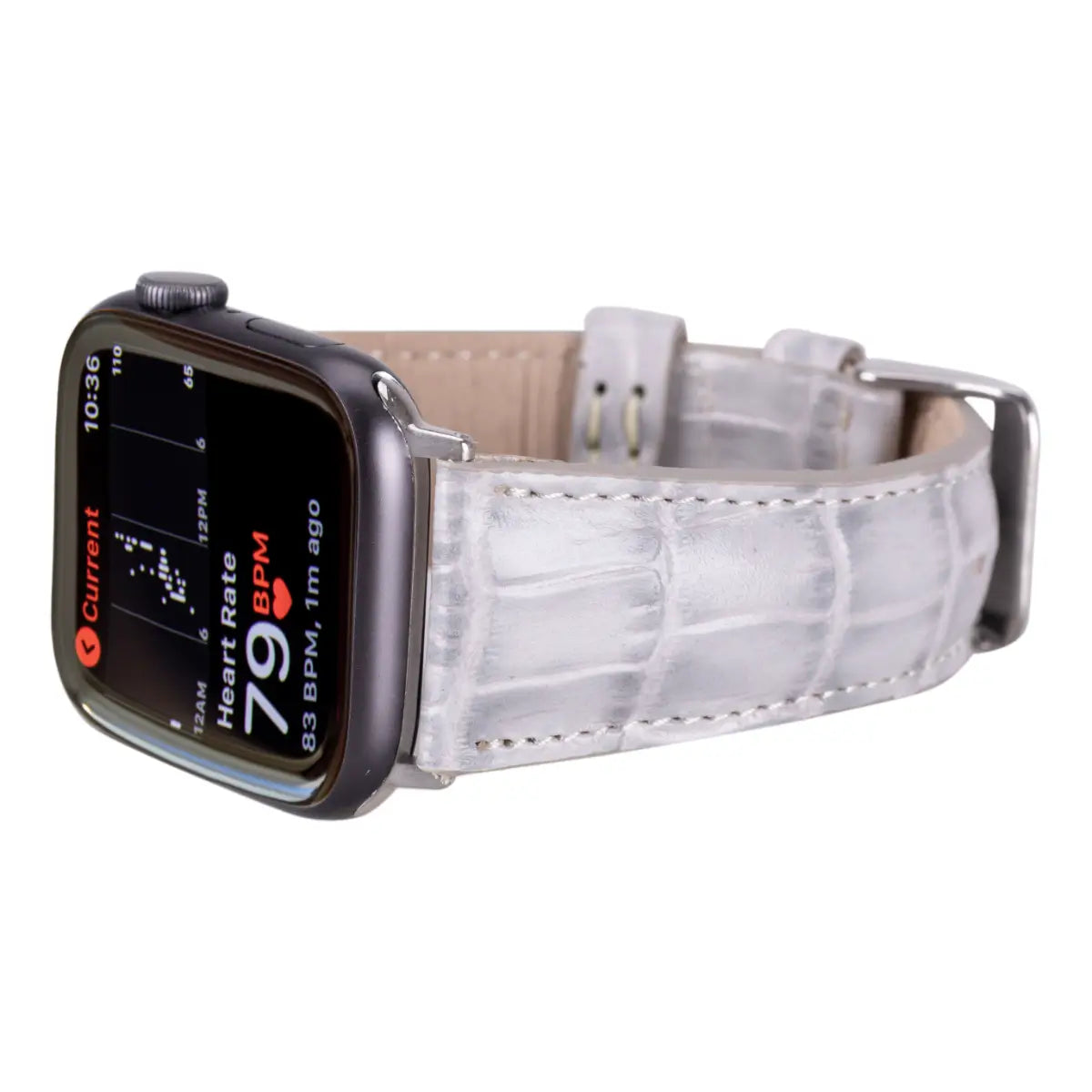 White Croco Leather Apple Watch Band
