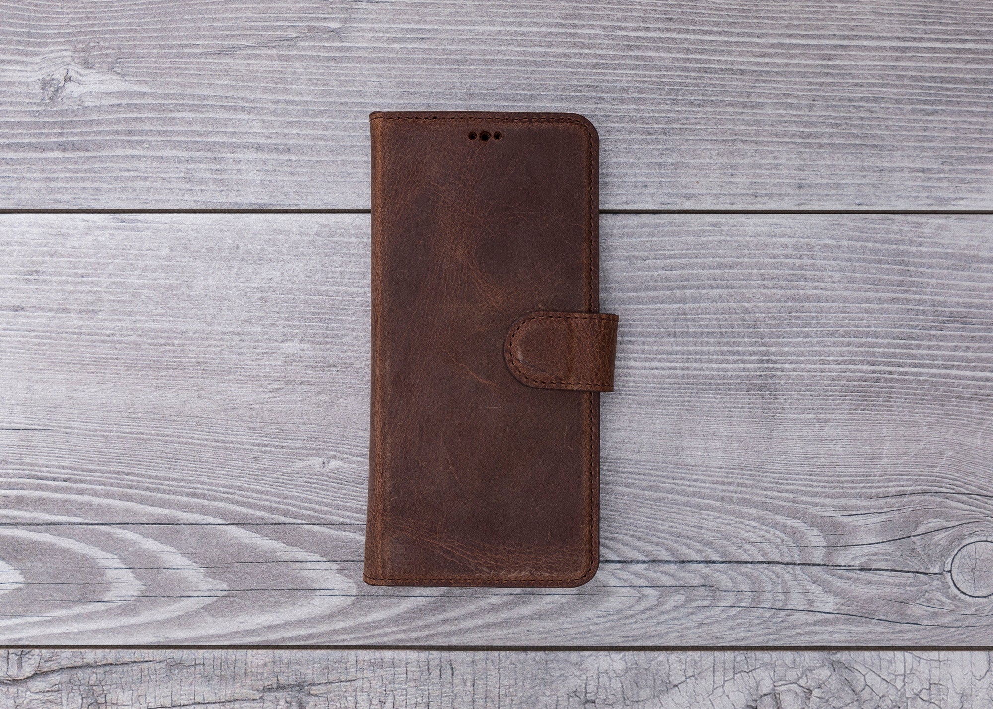 Antic Braune magnetische Leder-Brieftaschenhülle für Galaxy S20 / S20 Plus/ S20 Ultra 