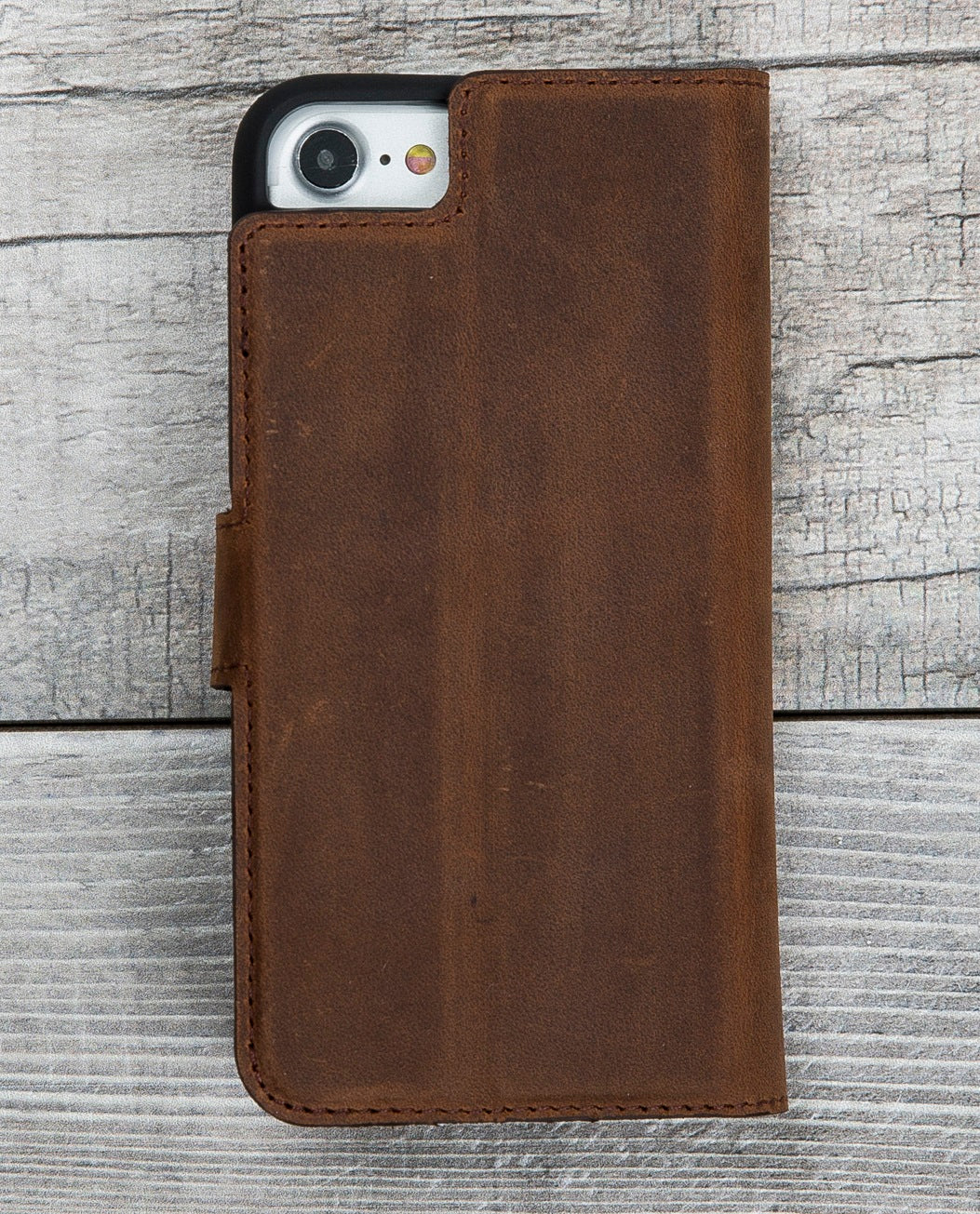 Magnetische Lederhülle Antic Braun für iPhone SE-2/ 7 / 7 +/ 8 / 8 + 