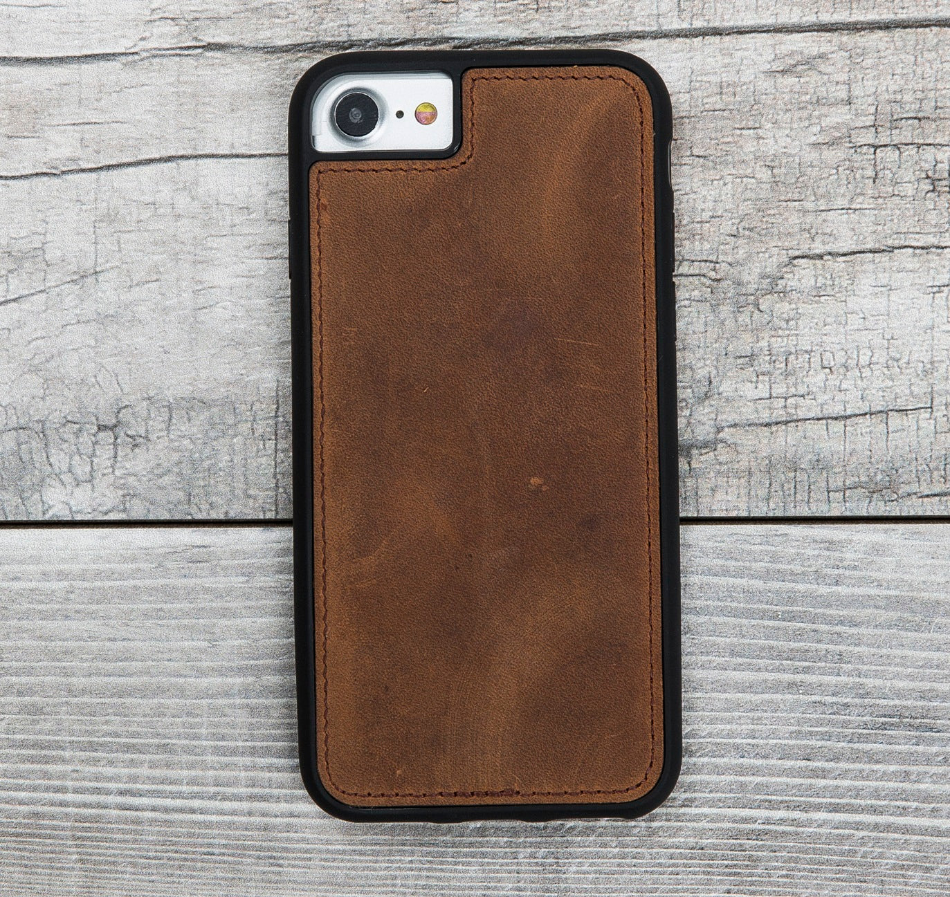 Magnetische Lederhülle Antic Braun für iPhone SE-2/ 7 / 7 +/ 8 / 8 + 
