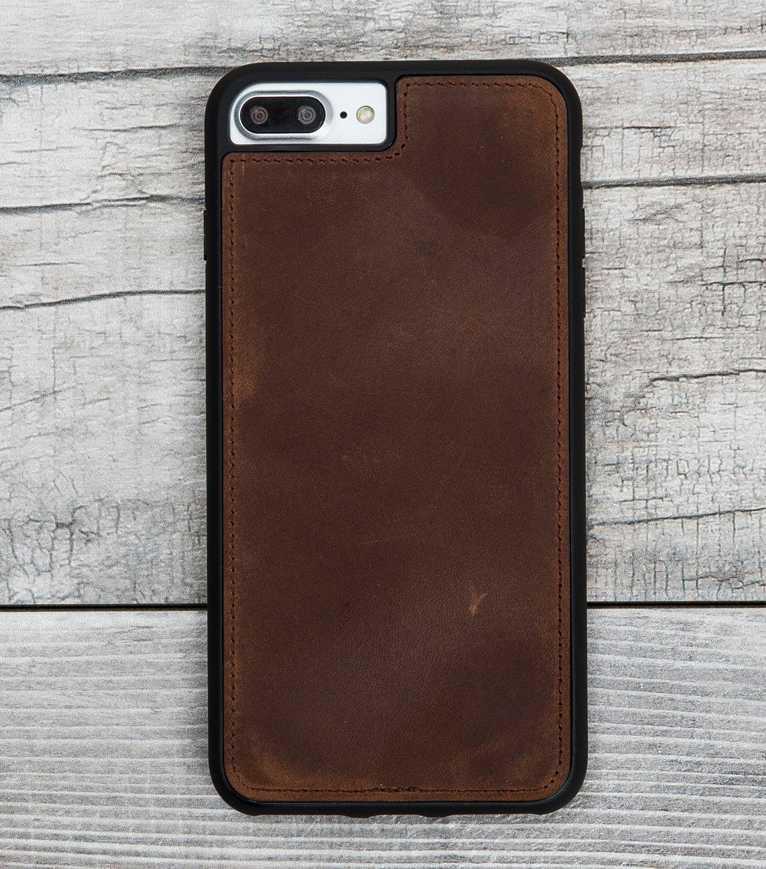 Magnetische Lederhülle Antic Braun für iPhone SE-2/ 7 / 7 +/ 8 / 8 + 