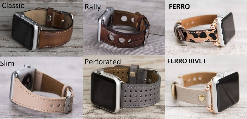 Spezialanfertigung Classic/Ferro/Slim/Rally Leder Apple Watch Band 