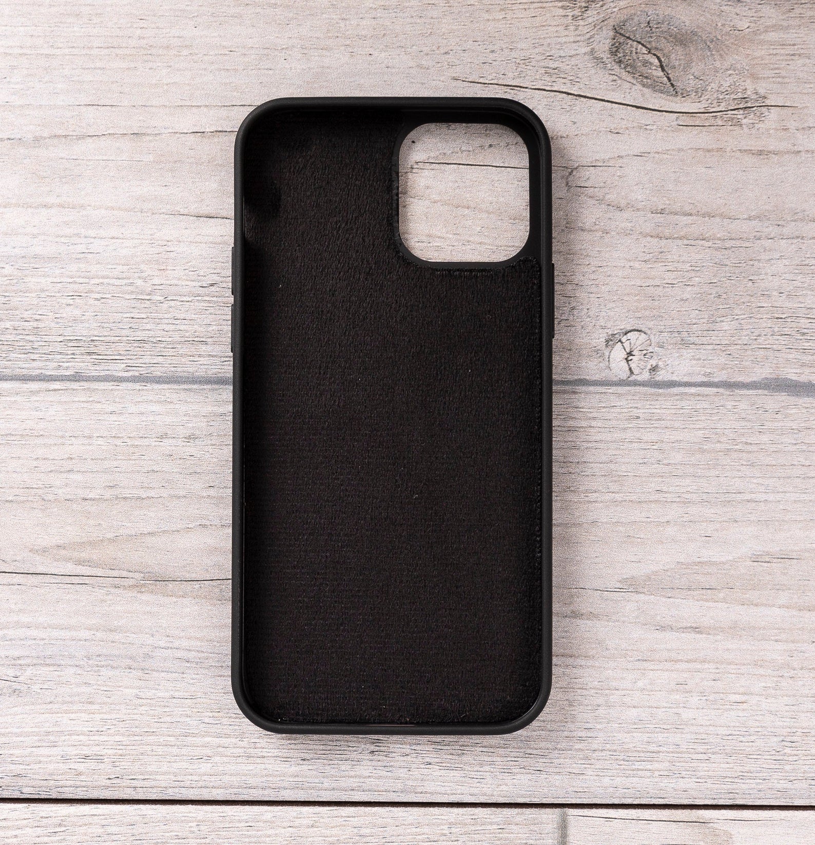 Schwarze magnetische Brieftaschenhülle aus Leder für iPhone 12-Modelle 