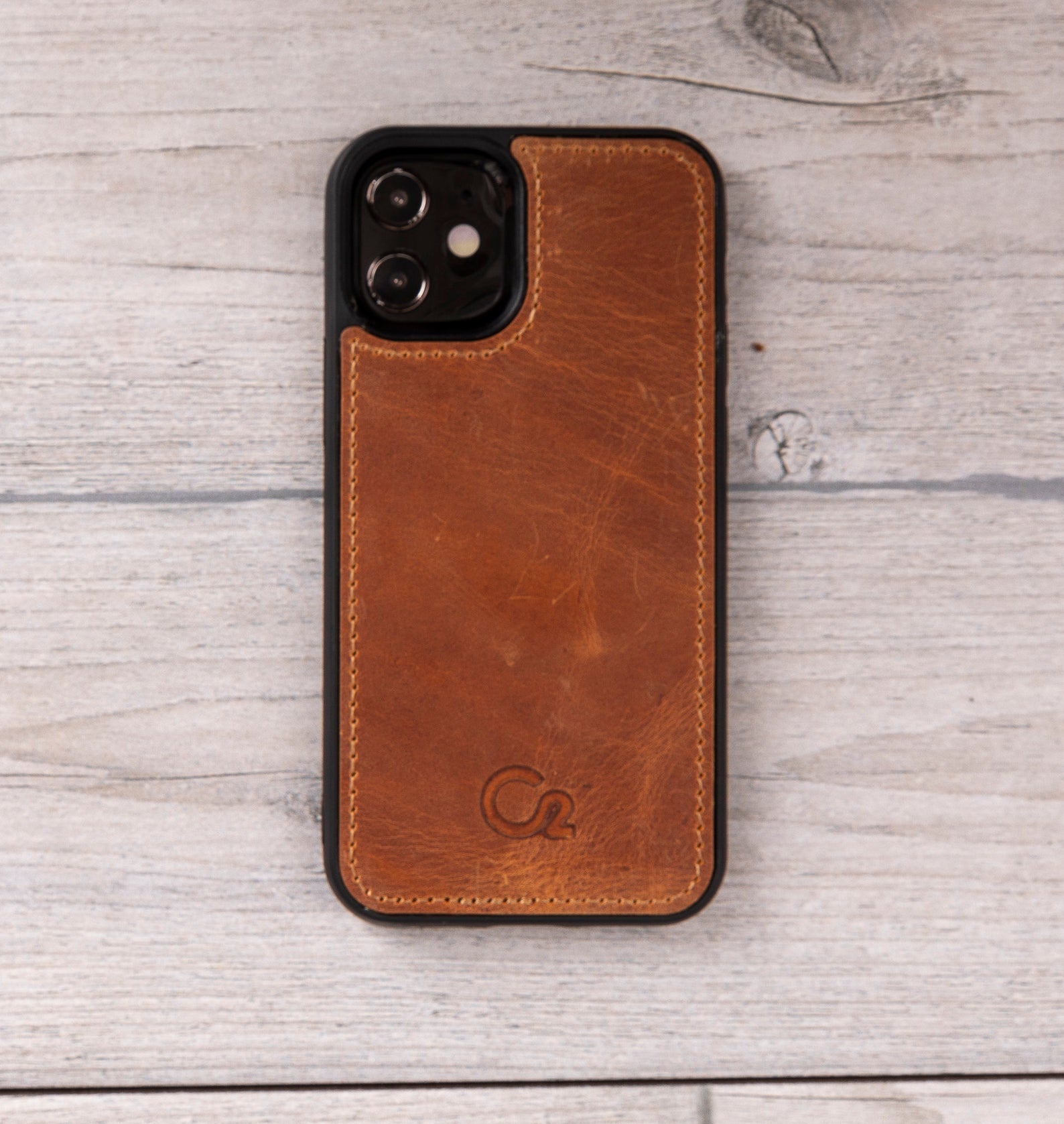 Kamelbraune magnetische Leder-Brieftaschenhülle für iPhone 12 Mini (5,4 Zoll) 