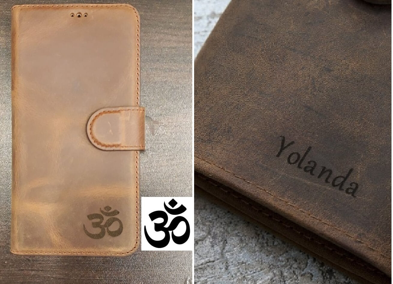Antic Braune Leder-Brieftaschenhülle für iPhone X/XS 
